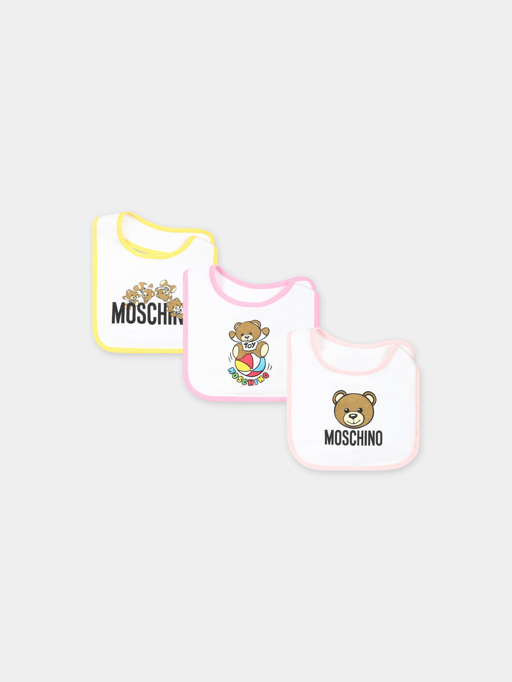 White set for baby girl with Teddy Bear and logo